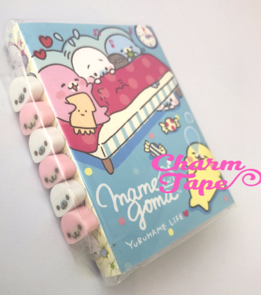 Mamegoma Mini Memo Pad with  Erasers by San-x from Japan