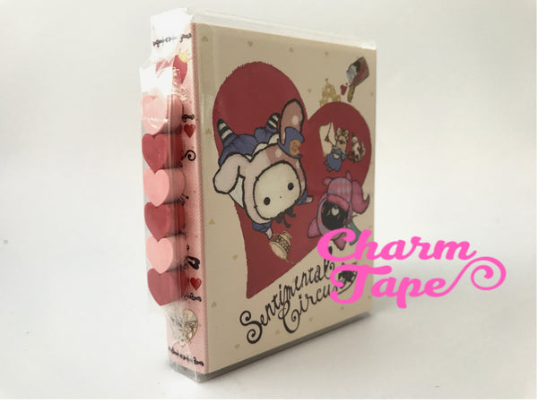 Sentimental Circus Mini Memo Pad with Heart Erasers by San-x from Japan