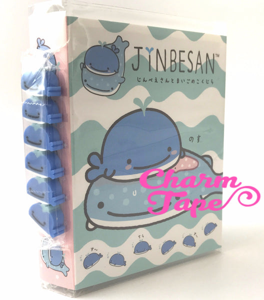 Jinbesan Mini Memo Pad with  Whale Erasers by San-x from Japan