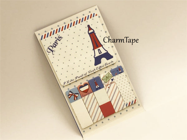 Blue Eiffel Tower Sticky Post-It Memo Note Pad 120 sheets AA743