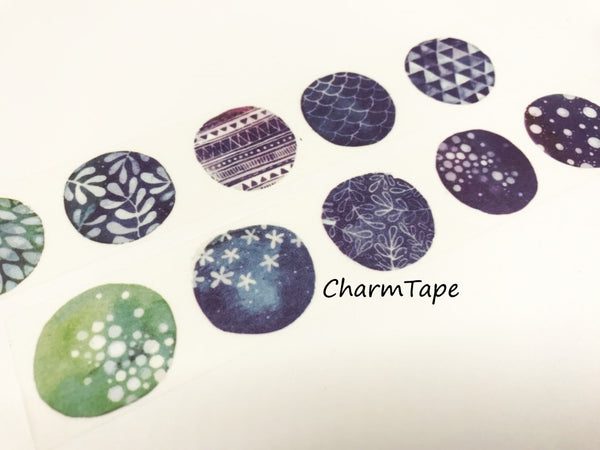 Round Illustration Big Washi Tape (30mm x 5 meters) WT928