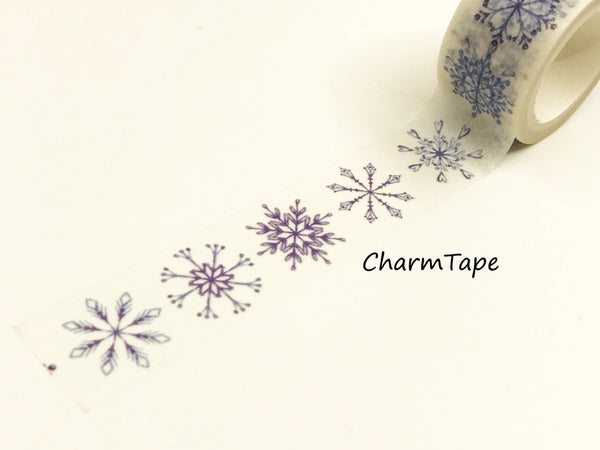 Blue Snowflakes Washi Tape Roll (20mm x 5m) WT948 - CharmTape - 2