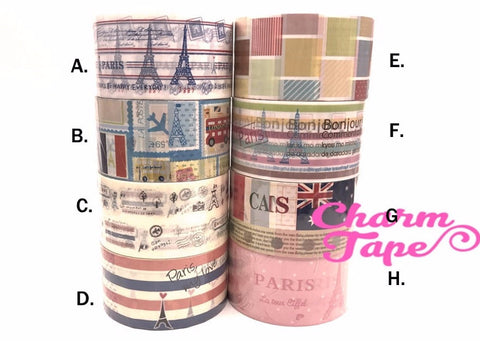 Deco Duct Tape adhesive Stickers - French Eiffel Tower theme Jumbo size DTB144