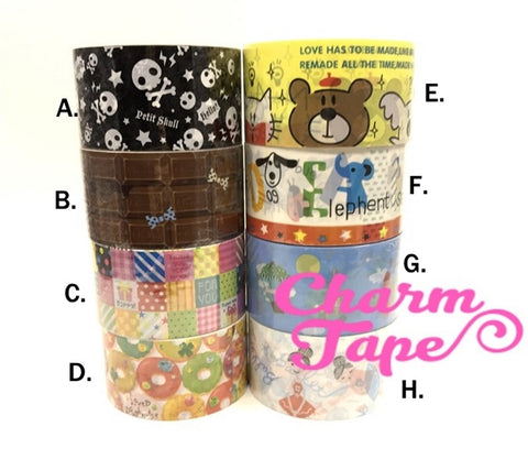 Deco Tape Stickers - Chocolate bars / skull / cat / ballet dancer Jumbo Size DTB152