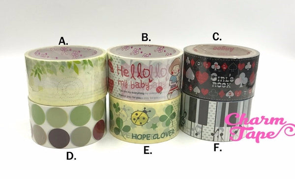 Deco Duct Tape adhesive Stickers - Dots / ladybug / paino / leaf Jumbo size DTB160