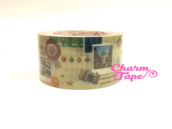 Deco Duct Tape adhesive Stickers - musical / holiday/ paris/ French size 25 meters DTB166