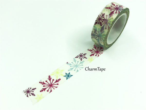 Colorful snowflake Washi Tape 15 mm x 10m WT687 - CharmTape - 2