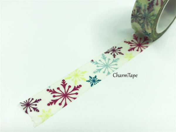 Colorful snowflake Washi Tape 15 mm x 10m WT687 - CharmTape - 1