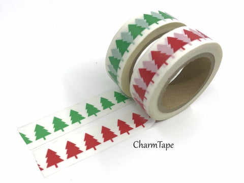 Washi tape - Green & Red Tree WT515 - CharmTape - 1