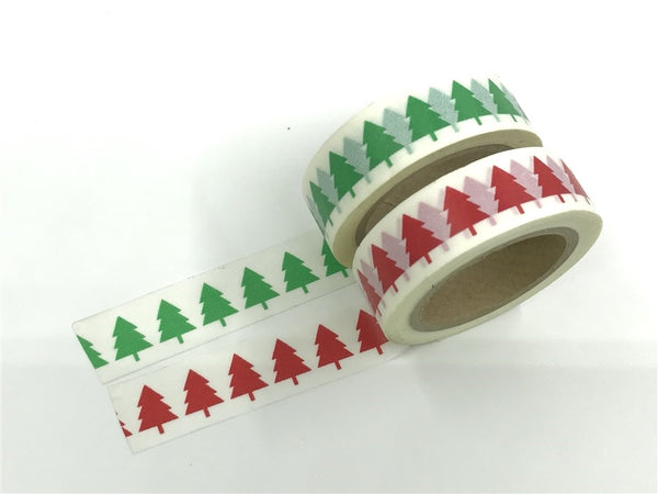 Washi tape - Green & Red Tree WT515 - CharmTape - 2