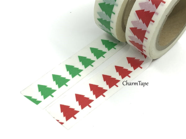 Washi tape - Green & Red Tree WT515 - CharmTape - 3