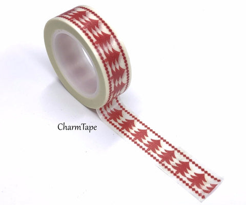 Festive Washi tape Christmas Trees 10 meters 15mm WT974 - CharmTape