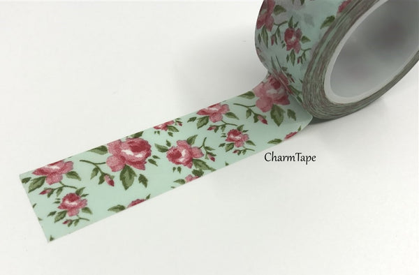 Cottage Chic vintage rose Washi Tape 20mm x 5m WT905 - CharmTape - 3