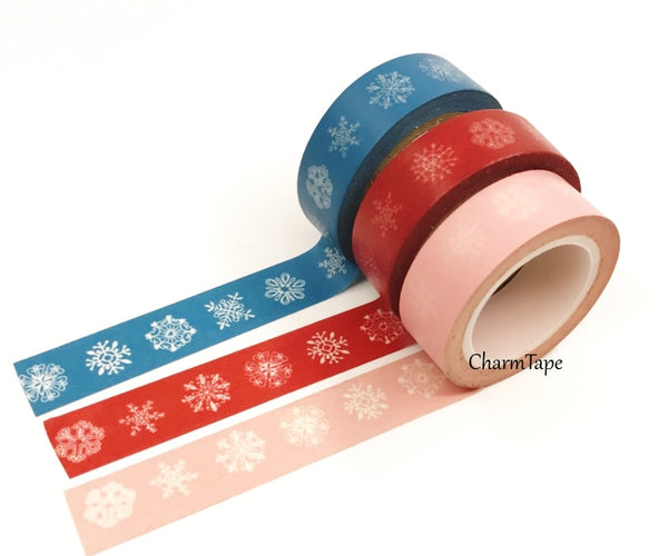 Festive Snowflake Washi Masking Tape 1.5cm x 10 m WT157 - CharmTape - 2