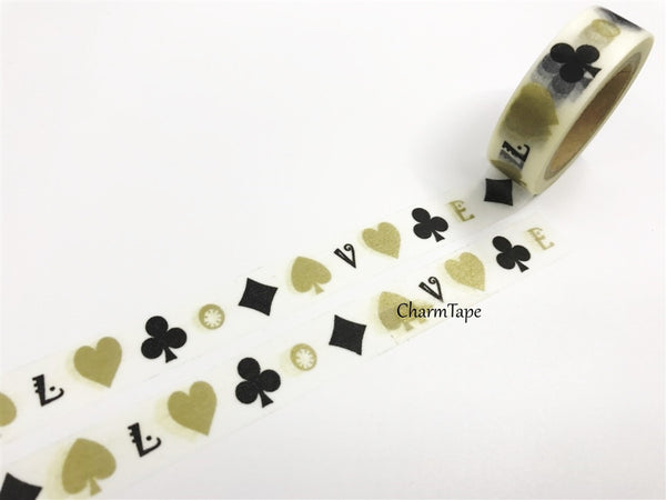 Washi tape - Spade & Heart- 15mm x 11 yards  WT415 - CharmTape - 2