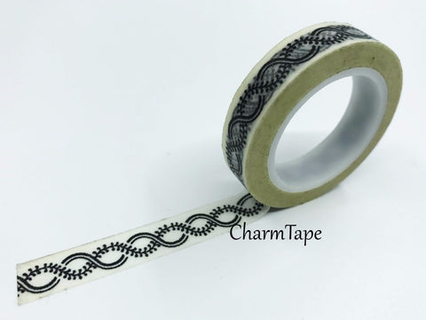 Black Knot Chain Washi Tape 10mm x 11 yards WT343 - CharmTape