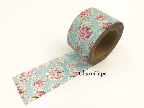 Vintage Rose Big Washi Tape - 30mm x 10m WT497 - CharmTape - 3