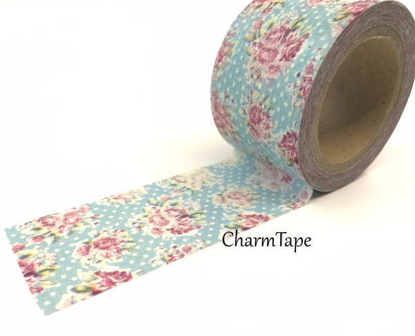 Vintage Rose Big Washi Tape - 30mm x 10m WT497 - CharmTape - 2