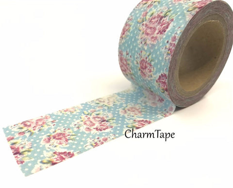 Vintage Rose Big Washi Tape - 30mm x 10m WT497 - CharmTape - 2