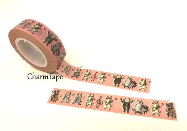 Cat Band Washi Masking Tape 15mm x 10m WT81 - CharmTape - 3