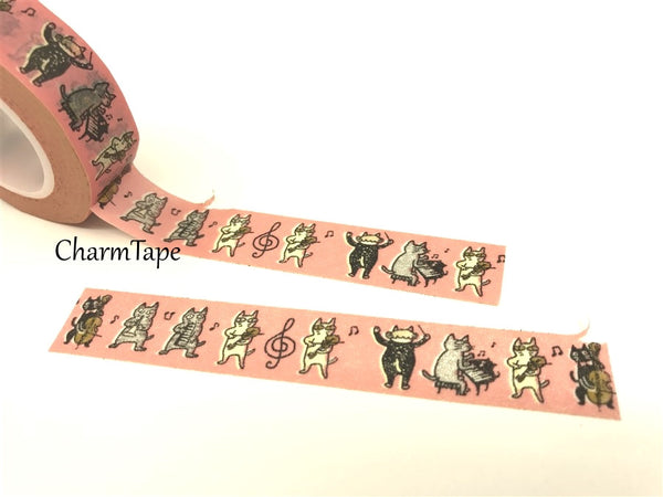 Cat Band Washi Masking Tape 15mm x 10m WT81 - CharmTape - 4