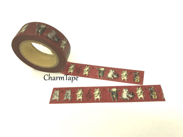 Cat Band Washi Masking Tape 15mm x 10m WT81 - CharmTape - 5