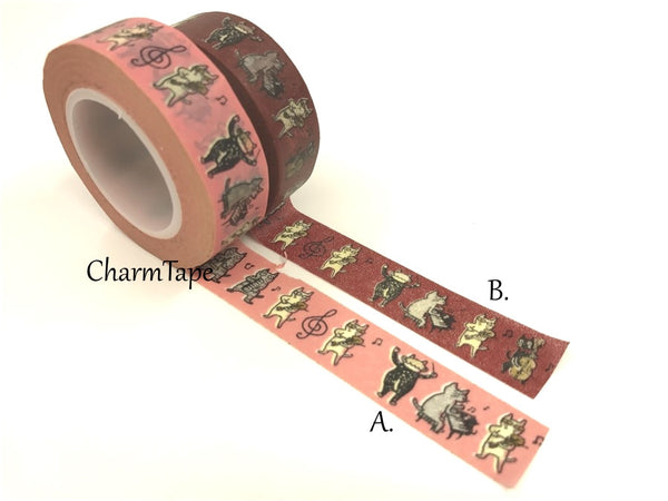 Cat Band Washi Masking Tape 15mm x 10m WT81 - CharmTape - 2