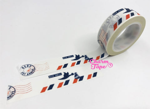 Bird & Airmail Washi Tape 15mm x 10 meters WT689 - CharmTape - 1