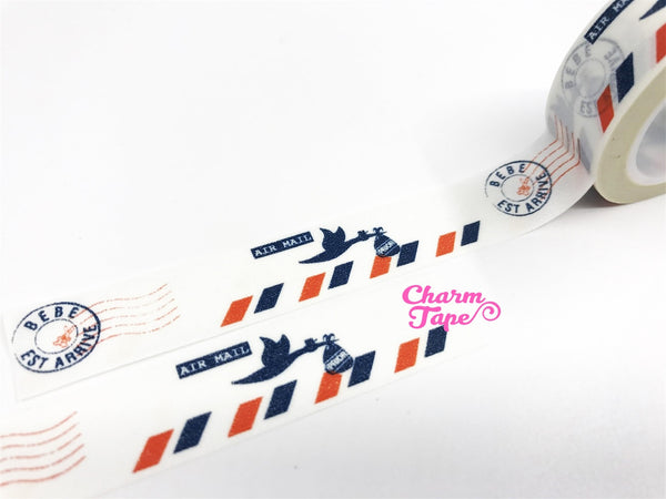 Bird & Airmail Washi Tape 15mm x 10 meters WT689 - CharmTape - 3