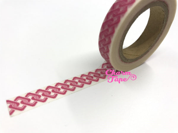 Pink chain Washi Tape thinner 10mm wide x 10 meters WT329