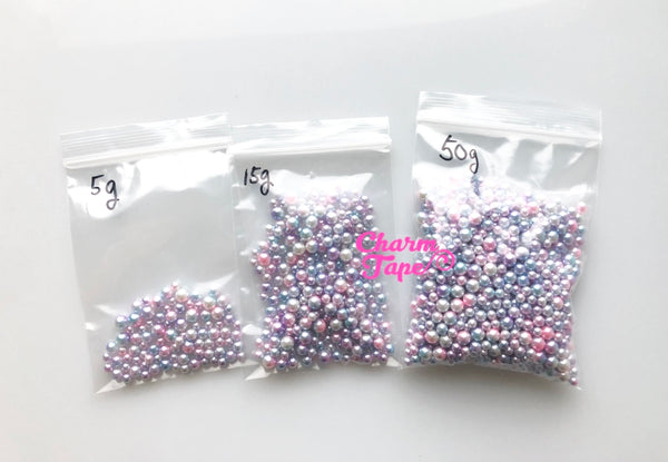 Galaxy Gradient Pearls with No Hole | Round Mermaid Pearl | Magical Pearls in Various Sizes (2.5mm, 3.5mm, 5mm & 6mm)