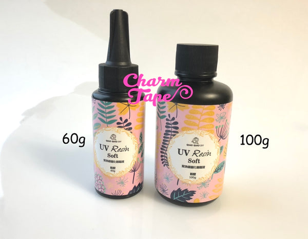 Clear / Transparent UV Resin Soft Type - 25g/60g/100g can makes charms and jewelry