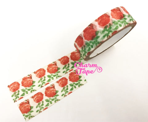 Washi tape - Red roses & Leaf 2 Rolls WT465 - CharmTape - 1