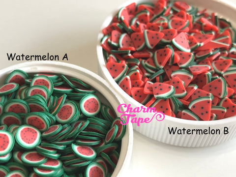 Watermelon Polymer Clay Fruit Slices, Nail Art Slices, Faux Fruit, Miniature Fruit 5mm 3g/15g/50g