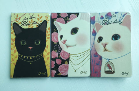 Mini Diary Choo Choo Cat Undated Journal Scheduler by Jetoy from Korea - CharmTape - 1