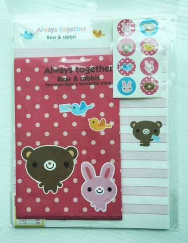 Writing paper and envelopes set - Bear & Rabbit from Japan - CharmTape - 1