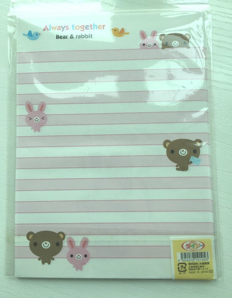 Writing paper and envelopes set - Bear & Rabbit from Japan - CharmTape - 3