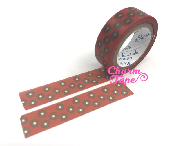 Daisy flower Washi tape 15mm x 10m WT340 by Shinzi Katoh - CharmTape - 2