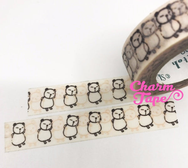 Dancing Panda Washi Tape 10m x 15mm WT298 by Shinzi Katoh - CharmTape - 1