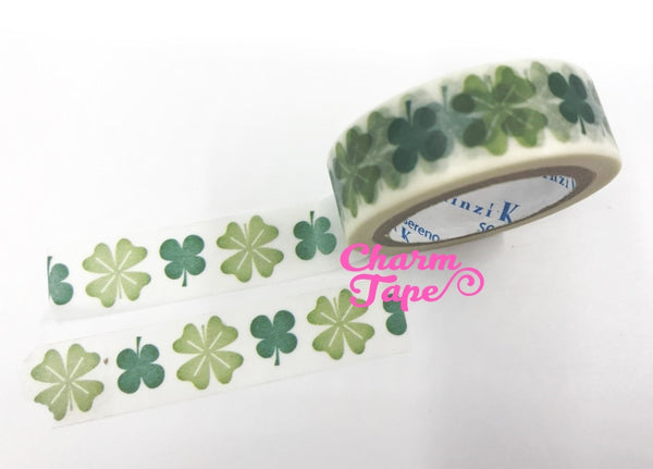 Green clover leaf Washi tape 15mm x 10m WT756 by Shinzi Katoh - CharmTape - 2