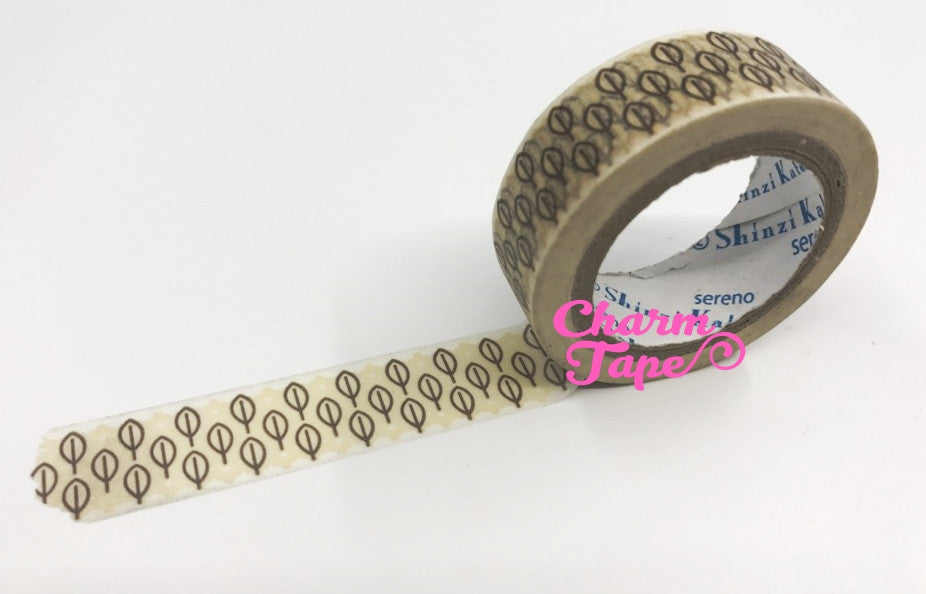 Brown leaf Washi tape 15mm x 10m WT755 by Shinzi Katoh - CharmTape