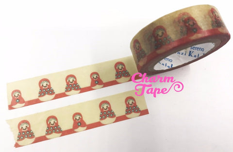 Russian Doll Washi Tape 15mm x 10m by Shinzi Katoh Matrioska, Babushka WT337