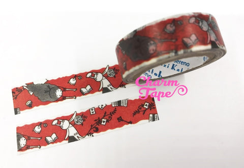 Alice in Wonderland Washi Tape - 10 meters WT828 Shinzi Katoh - CharmTape - 1