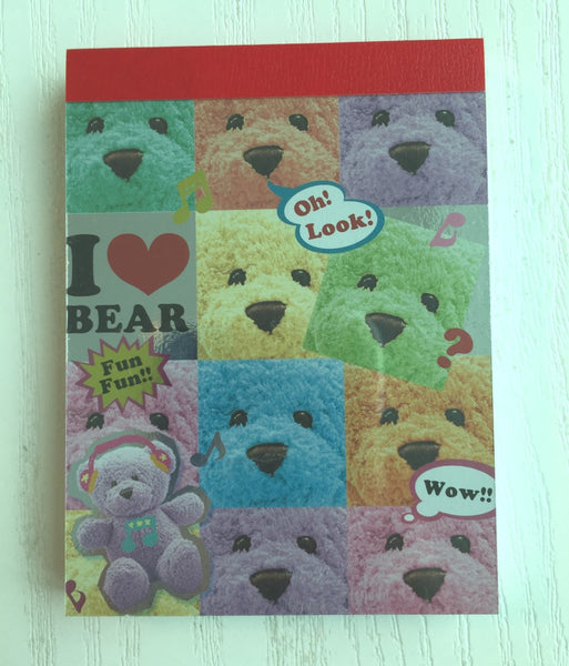 I heart Bear mini Memo Pad by Kamio from Japan - CharmTape - 1