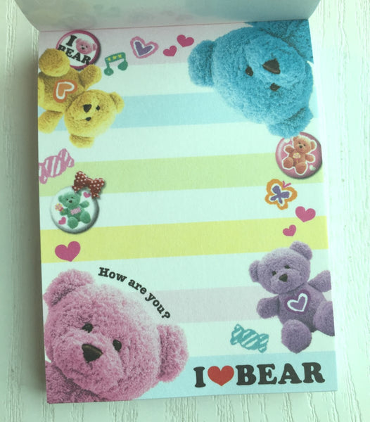 I Love Bear mini Memo Pad by Kamio from Japan - CharmTape - 2