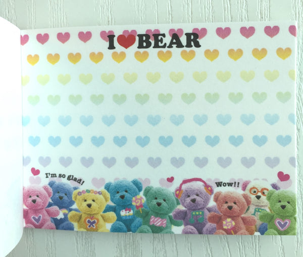 I Love Bear mini Memo Pad by Kamio from Japan - CharmTape - 3