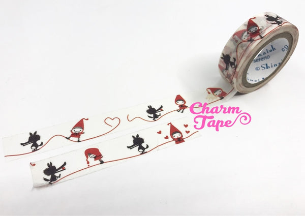 Red Riding Hood Washi Tape 15mm 10 meters WT826 Shinzi Katoh - CharmTape - 1