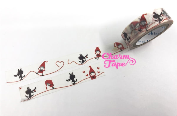 Red Riding Hood Washi Tape 15mm 10 meters WT826 Shinzi Katoh - CharmTape - 2