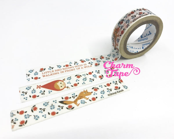 Little Red Riding Hood Washi Tape 15mm Wide - 10 meters by Shinzi Katoh WT716 - CharmTape - 2