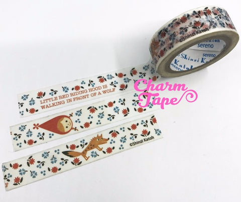 Little Red Riding Hood Washi Tape 15mm Wide - 10 meters by Shinzi Katoh WT716 - CharmTape - 1